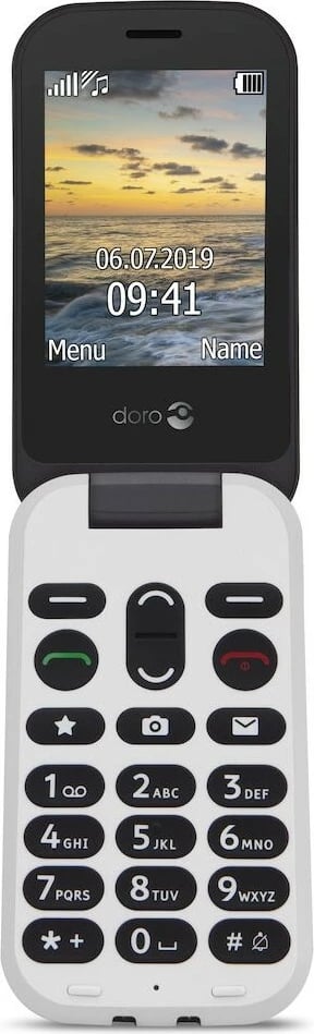 Celular Doro 6060, Clamshell, 320 x 240 pixels, 3 MP, 1000 mAh, e zezë, e bardhë
