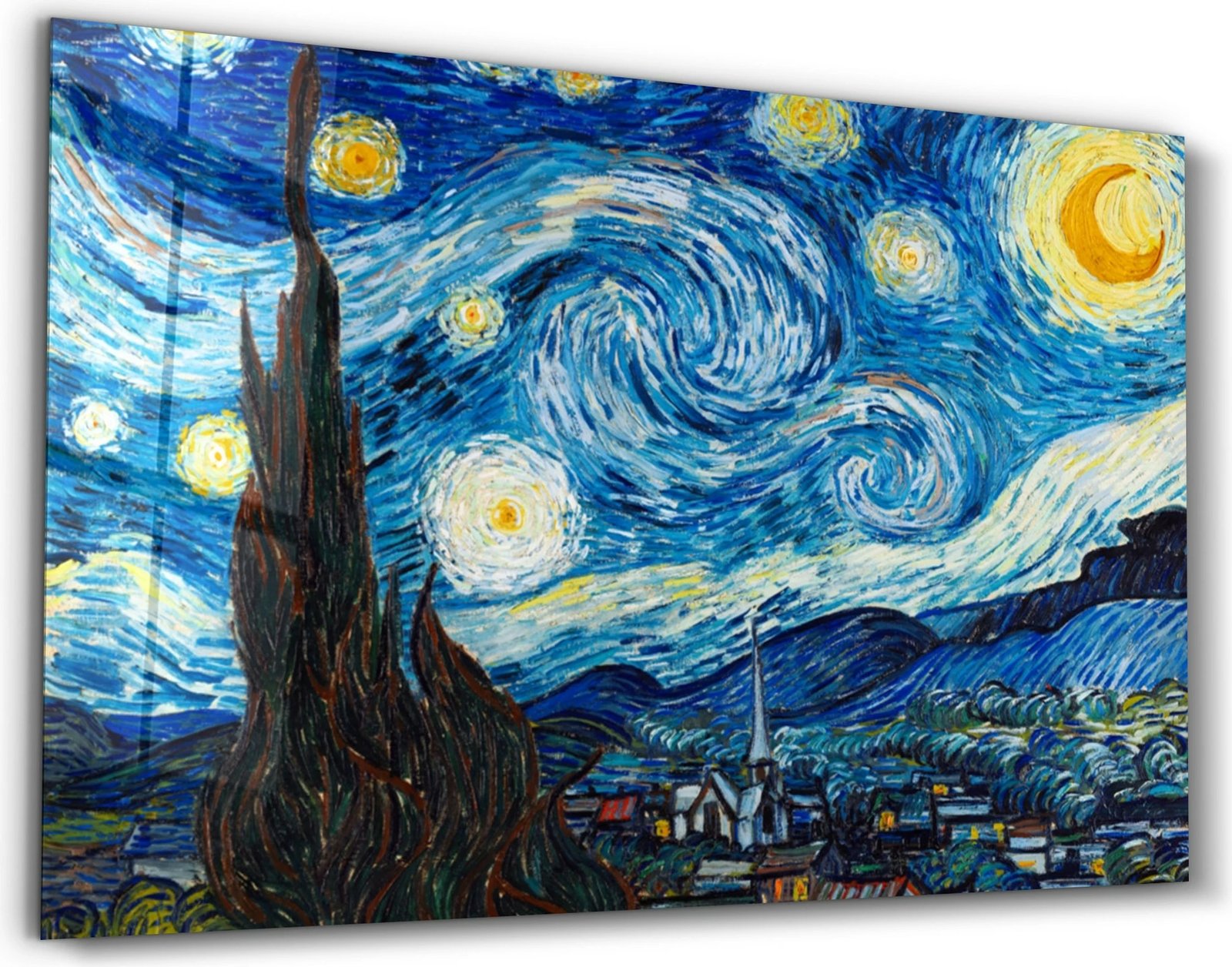 Pikturë dekorative prej xhami të temperuar, shumëngjyrëshe, OGLS-3063, 46x72 cm