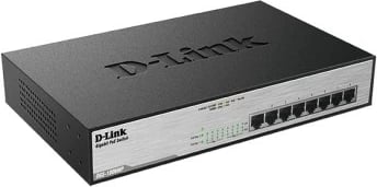 Switch, D-Link, DGS-1008MP, 8 porta Gigabit, 8x PoE, L2 i pa-menaxhuar, desktop