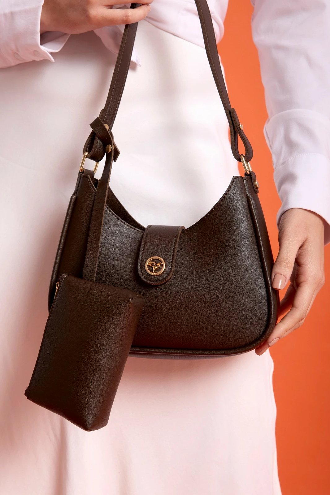 Çantë krahu Zoozie Bags, Larissa, ngjyrë kafe