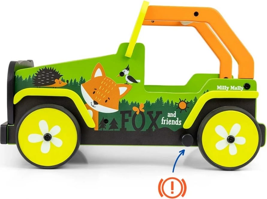 Ecëse druri, Viga, Explorer Fox and Friends, fren bllokues, hapësirë për lodra, 12-36 muaj, ngjyra sipas fotos