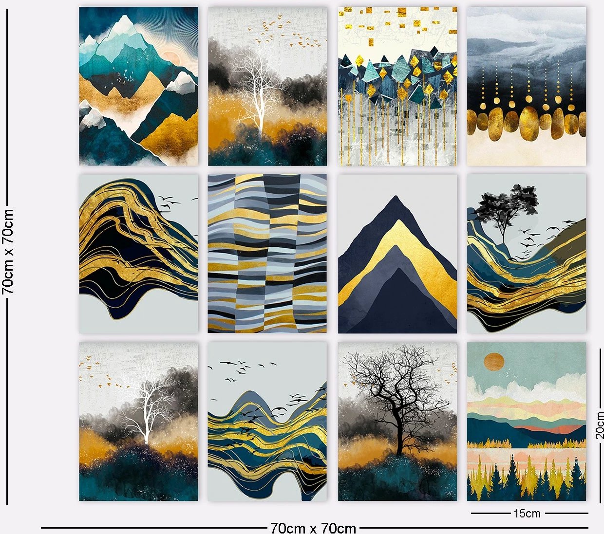 Piktura dekorative MDF (12 copë), Wallity, 12MDF08