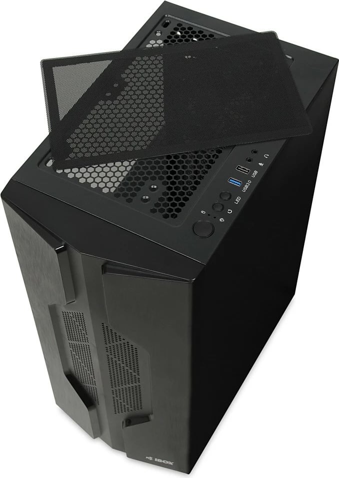 Kasë iBOX Cetus OCT 908, Midi Tower, ATX/Mini-ATX, xham i temperuar, LED, e zezë