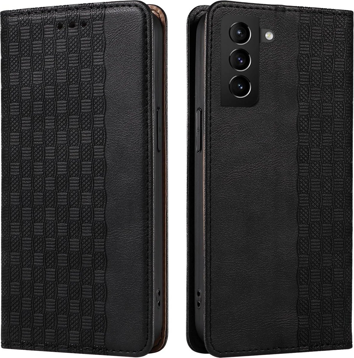 Mbështjellës Hurtel Magnet Strap Case për Samsung Galaxy S22+, me portofol, litar dore, e zezë