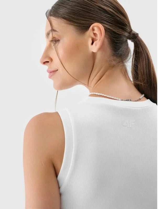 Maicë pa mëngë femra 4F, e bardhë