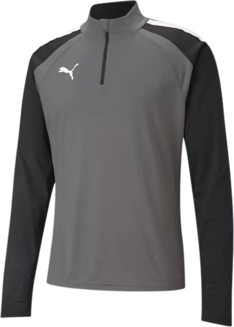 Duks Puma teamLIGA 1/4 Zip për meshkuj, Gri-Zi