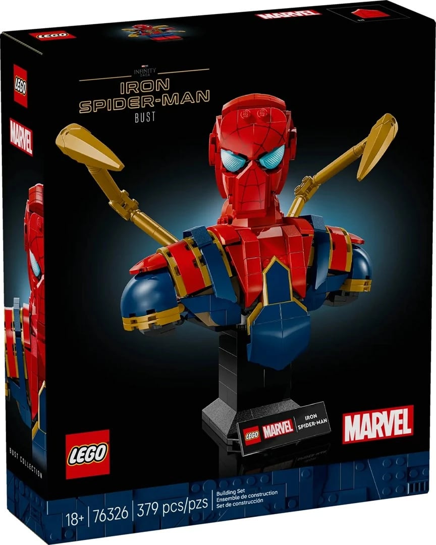 Set LEGO Marvel 76326 Iron Spider-Man Bust, 379 pjesë