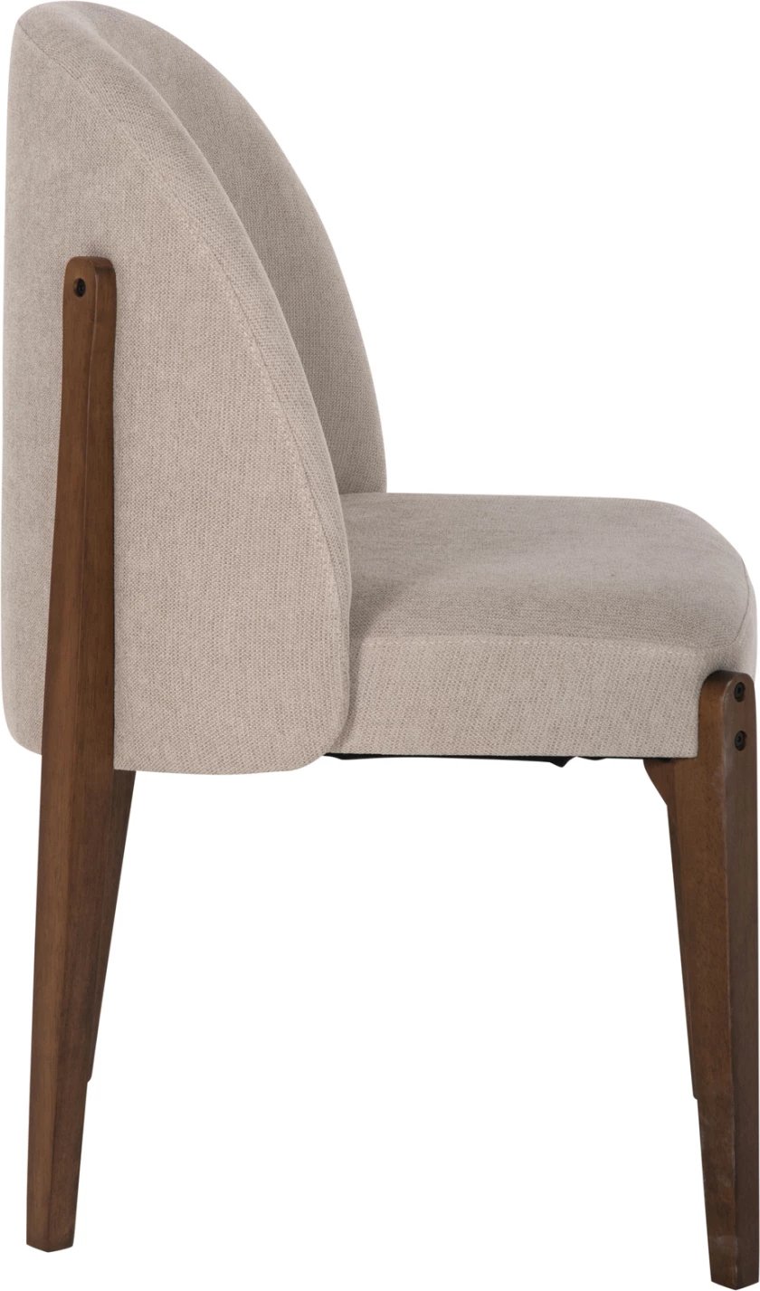 Karrige ngrënieje RAMMER FH9744.02 dru gome, ngjyrë arre, pëlhurë ecru, 57x55x86H cm., set prej 2 copë