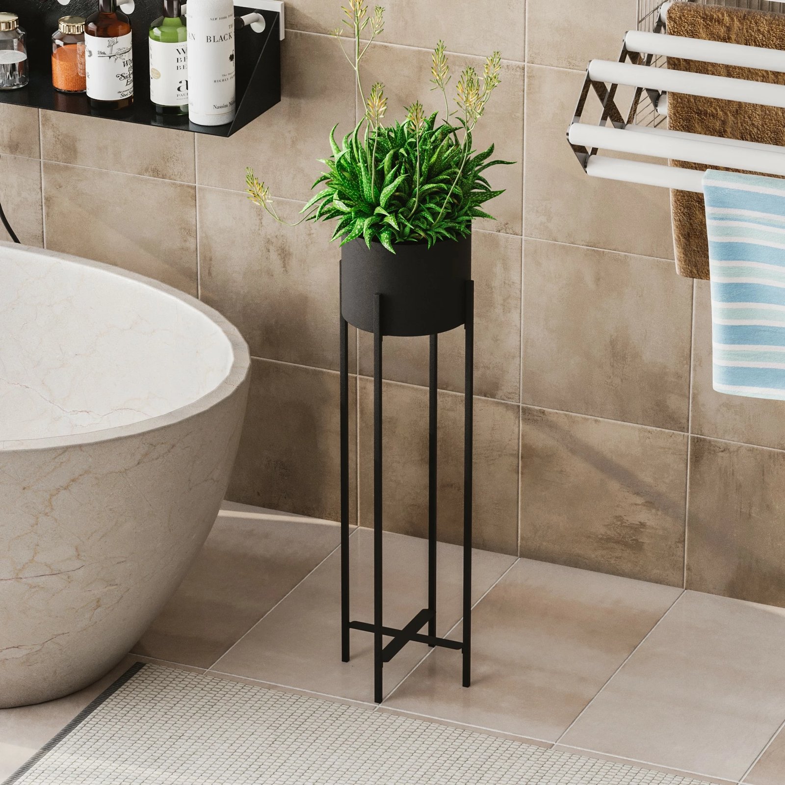 Vazo dekorative, metal i zi, Aberto Design, GED-025