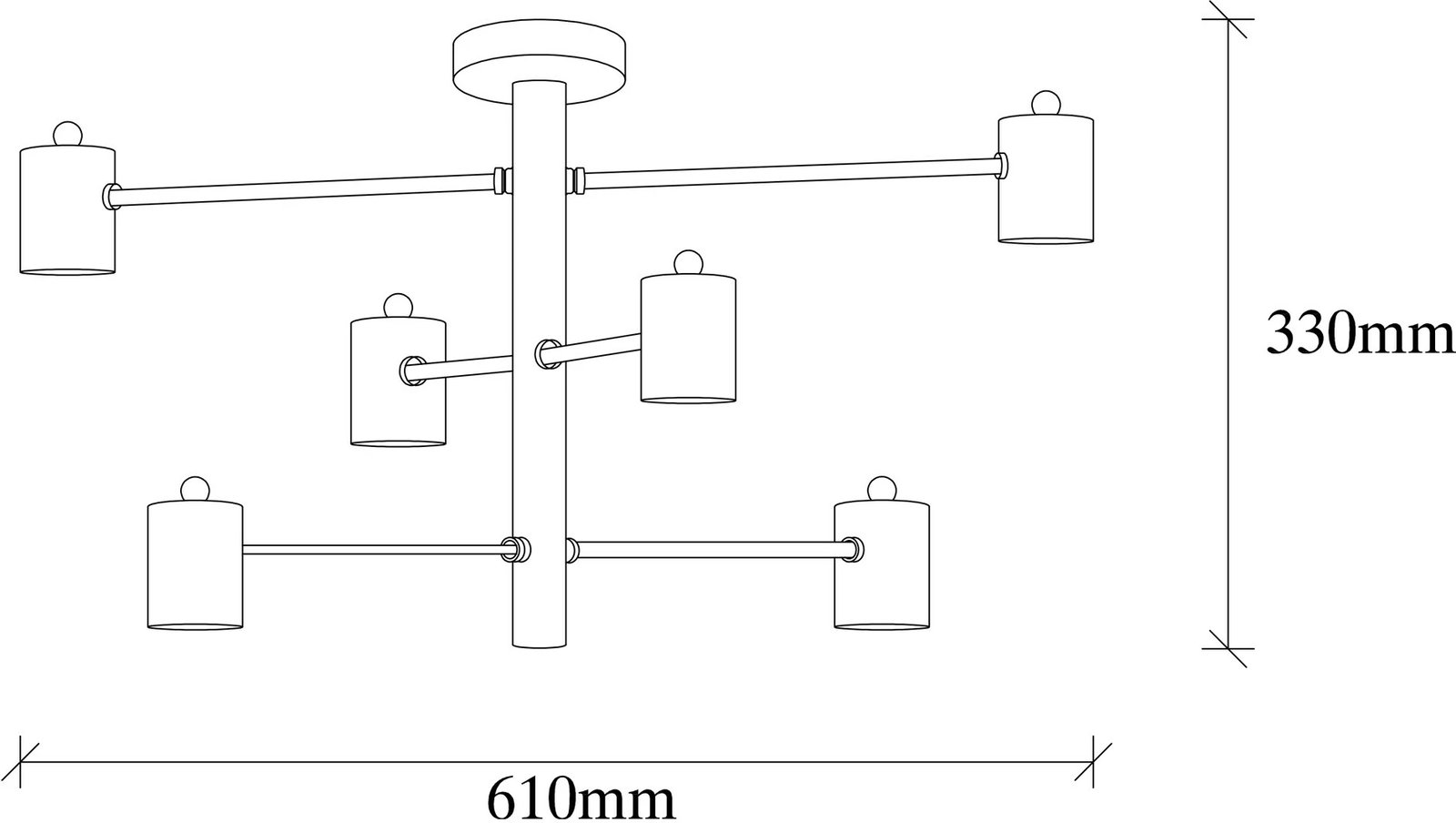 Llambadar Opviq, Hexa - 6941, ngjyrë e zezë