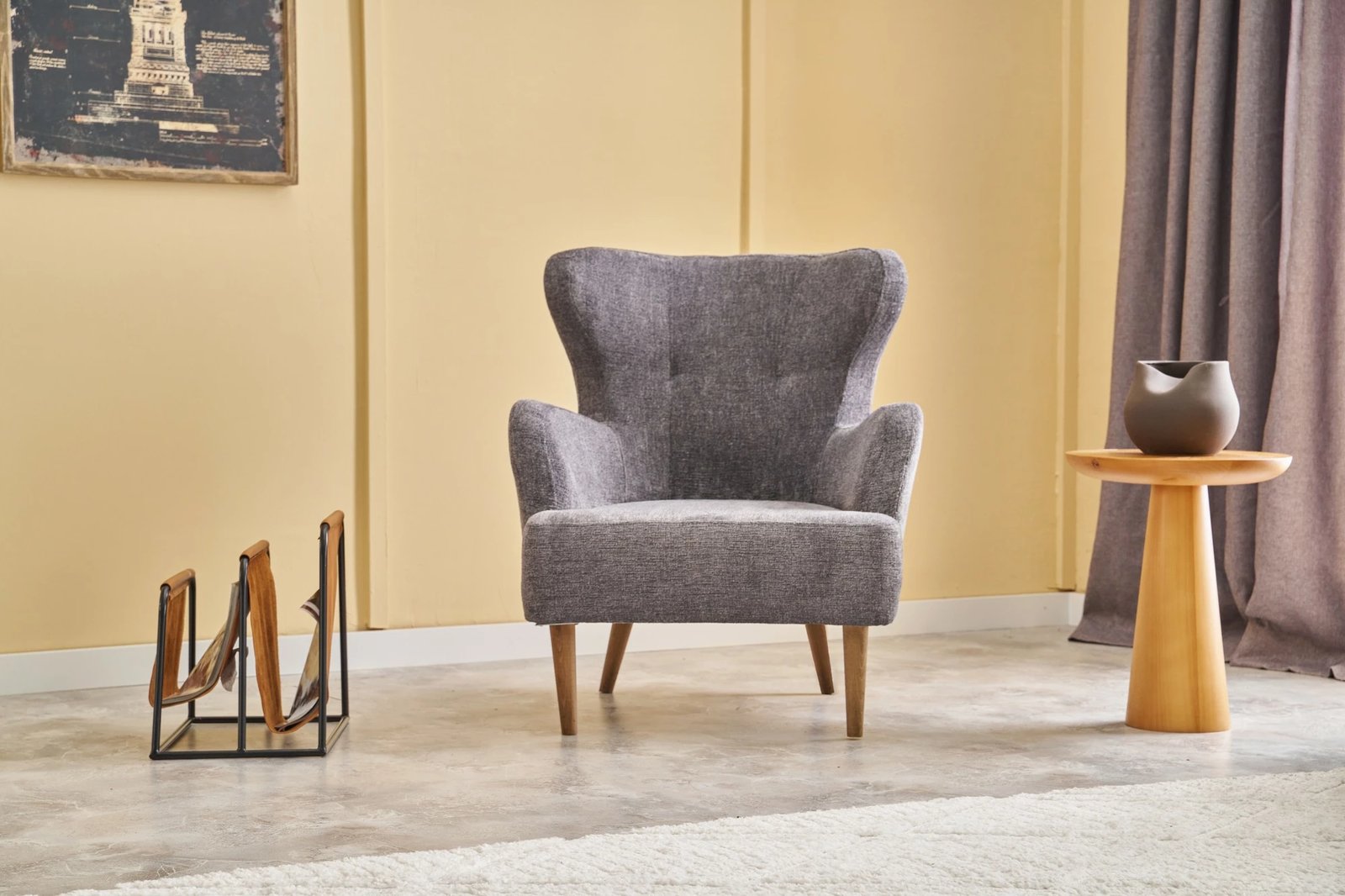 Karrige krahu Atelier del Sofa, Karina Prestij, ngjyrë gri