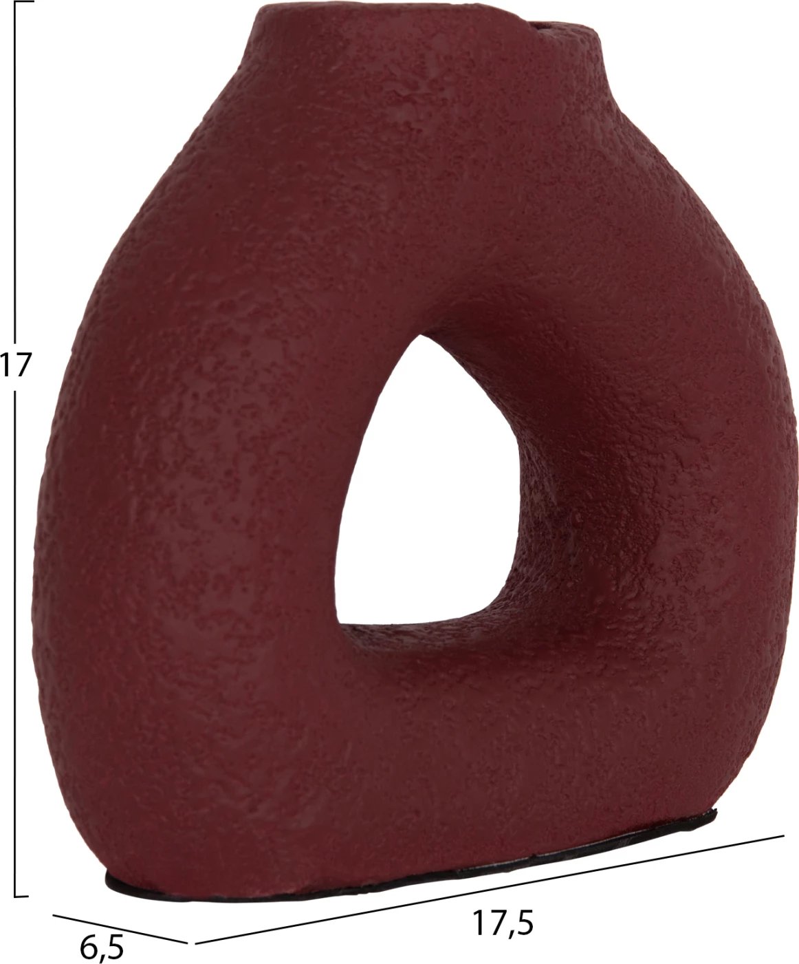 Vazo dekorative tavoline DECANT, terrakotë, ngjyrë e kuqe e errët, FH4667.06S, 17.5x6.5x17cm