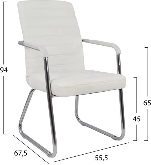 Karrige konferencash FH1021.02 e bardhë 55,5x67,5x94 cm, set prej 4 copash