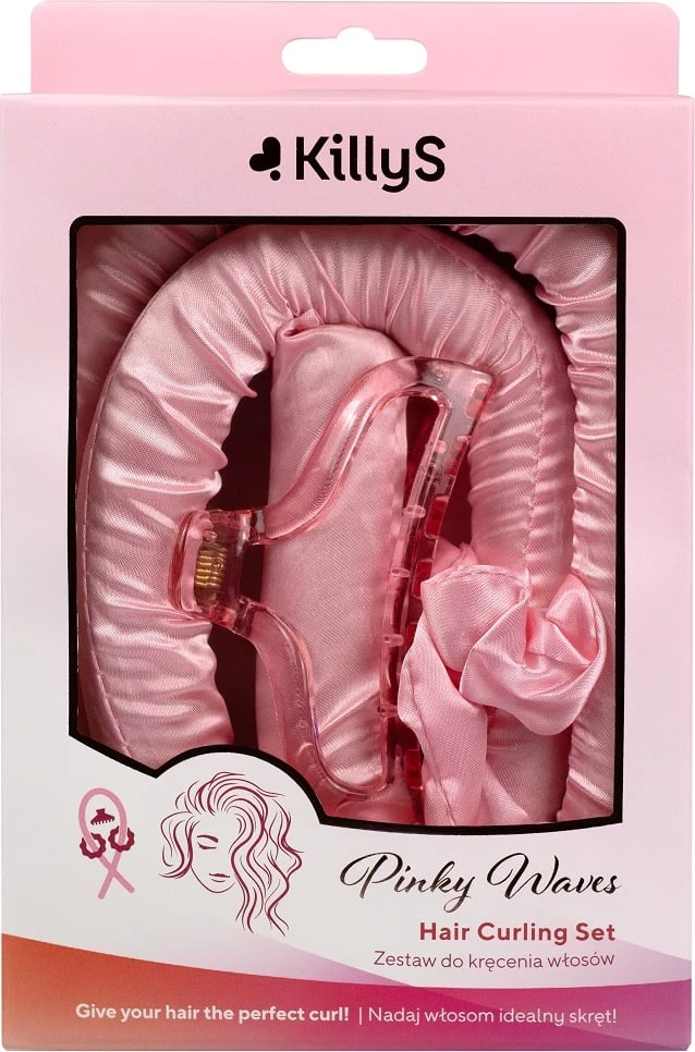 Rul për kaçurrela për femra KillyS Pinky Waves me scrunchie dhe kapëse