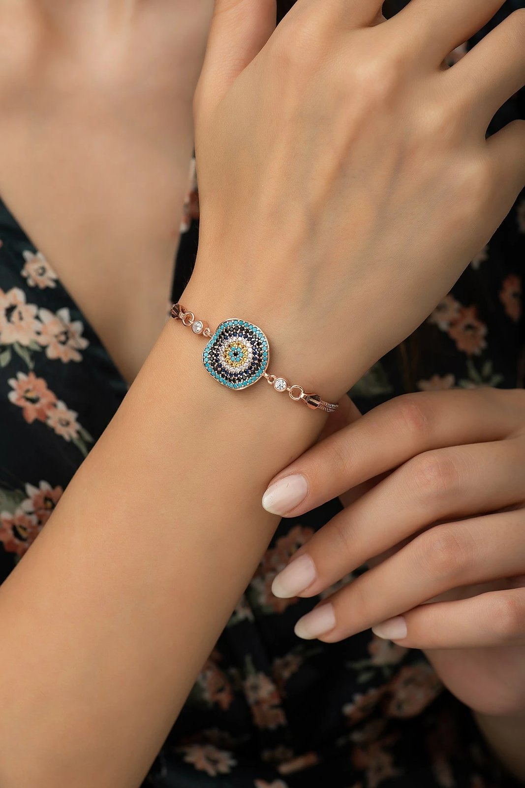 Byzylyk argjendi, ngjyrë rozë ari, blu e errët, blu, e zezë, Jumeon, TRDYL7090