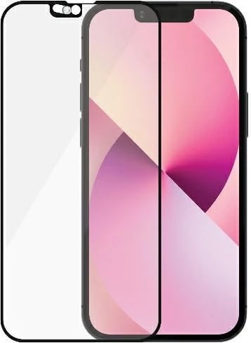 Xham mbrojtës PanzerGlass E2E Microfracture për iPhone 13 mini, me mbulesë kamere dhe kristal Swarovski, kornizë e zezë