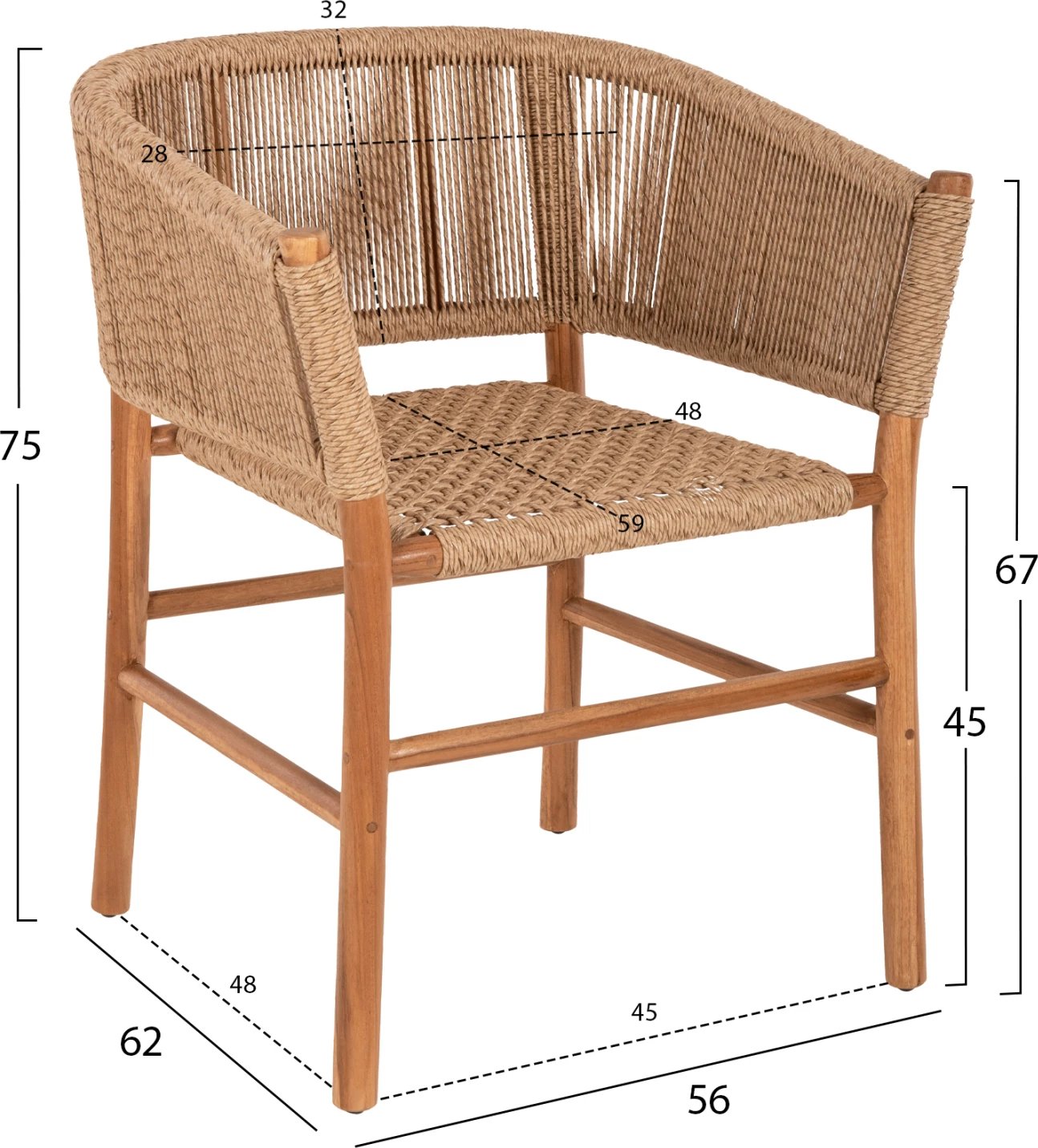 Karrige Irvine FH9822 dru tik-litar sintetik ngjyrë natyrale 64x56x76Hcm