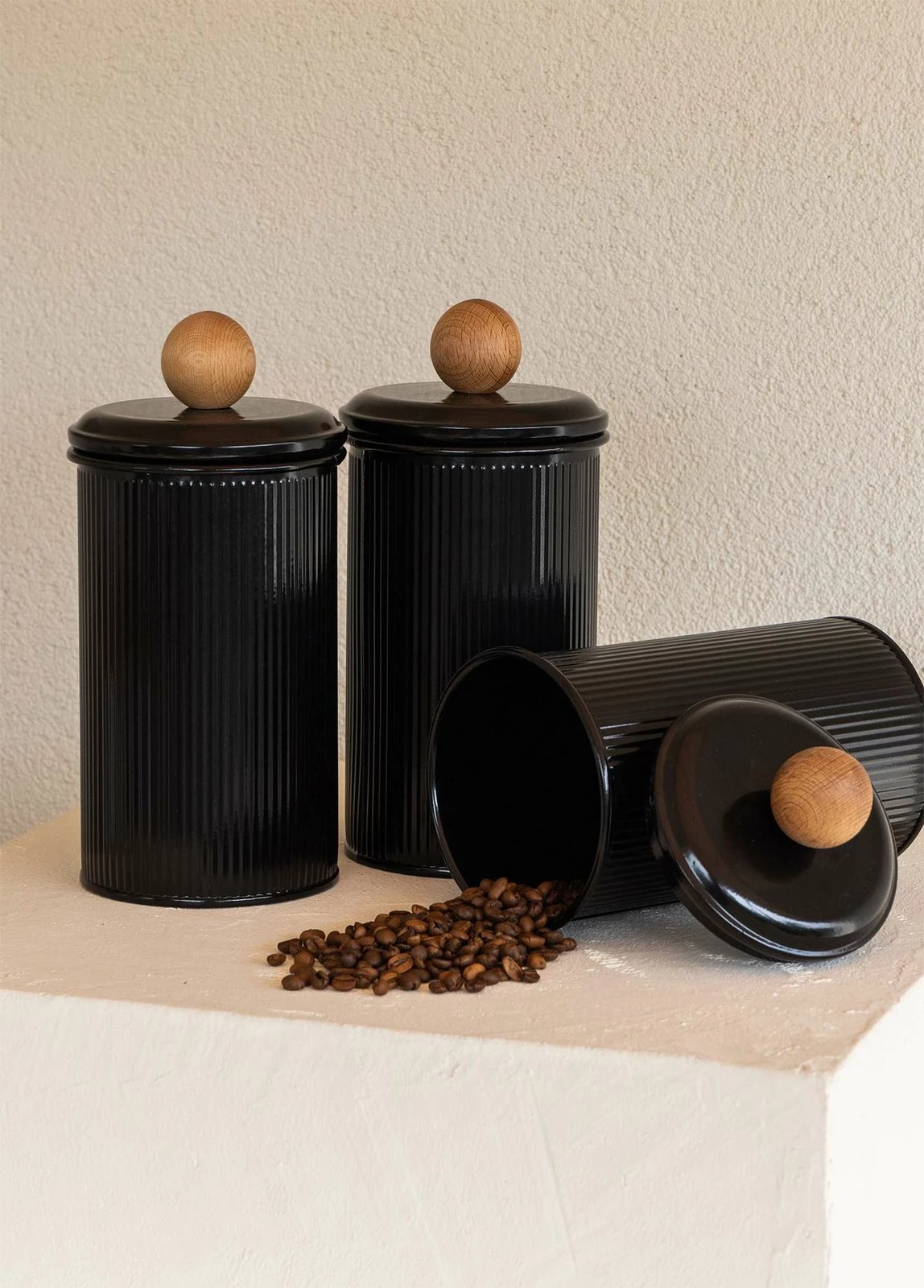 Set kuti për ruajtje (3 copë), Hermia, STP0001, e zezë