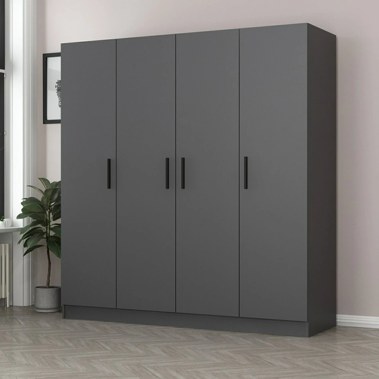 Dollap Skye Decor, ngjyrë antracit, 180x210x52 cm