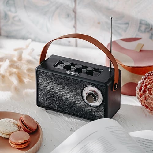 Altoparlant Bluetooth me radio FM, Adler, CR 1902, 5 W, Bluetooth 5.1, TWS, SD/USB/AUX, 5 orë playback, USB-C, e zezë