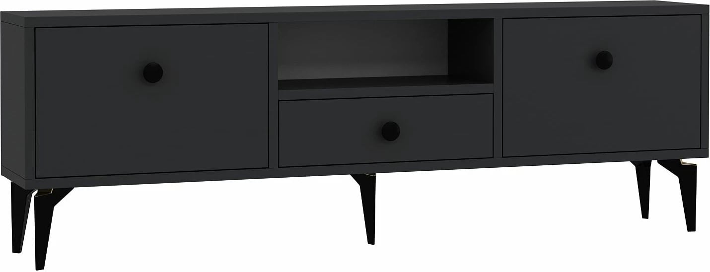 Komodë për TV Skye Decor, 1300-DROP-1, antracit, e zezë