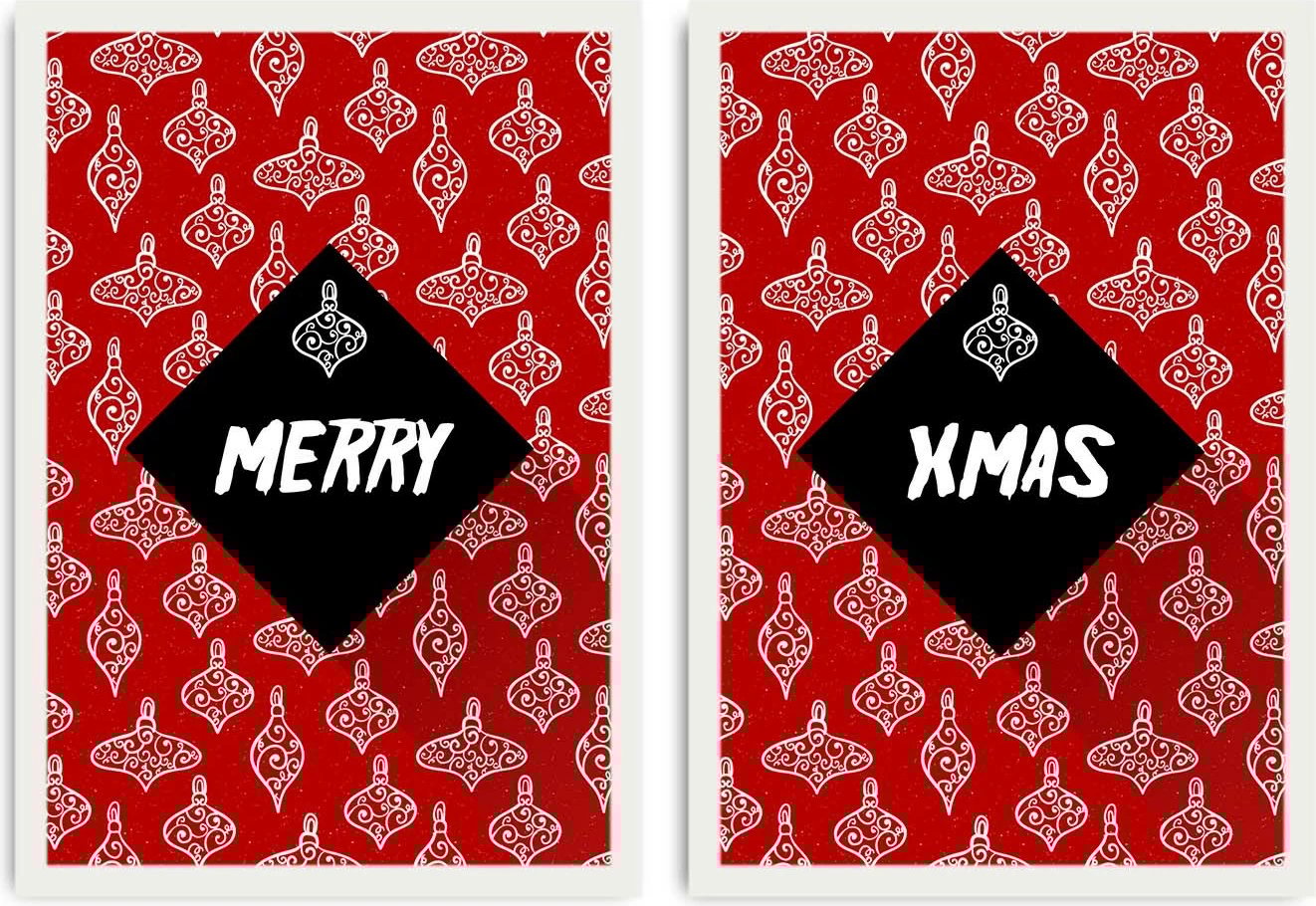 Pikturë dekorative me kornizë MDF (2 copa), Wallity, 2PBCTNOEL-08