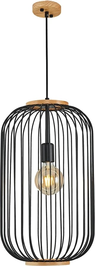 Llambë tavani Opviq, dru dhe metal, e zezë, L1277, 30x120cm