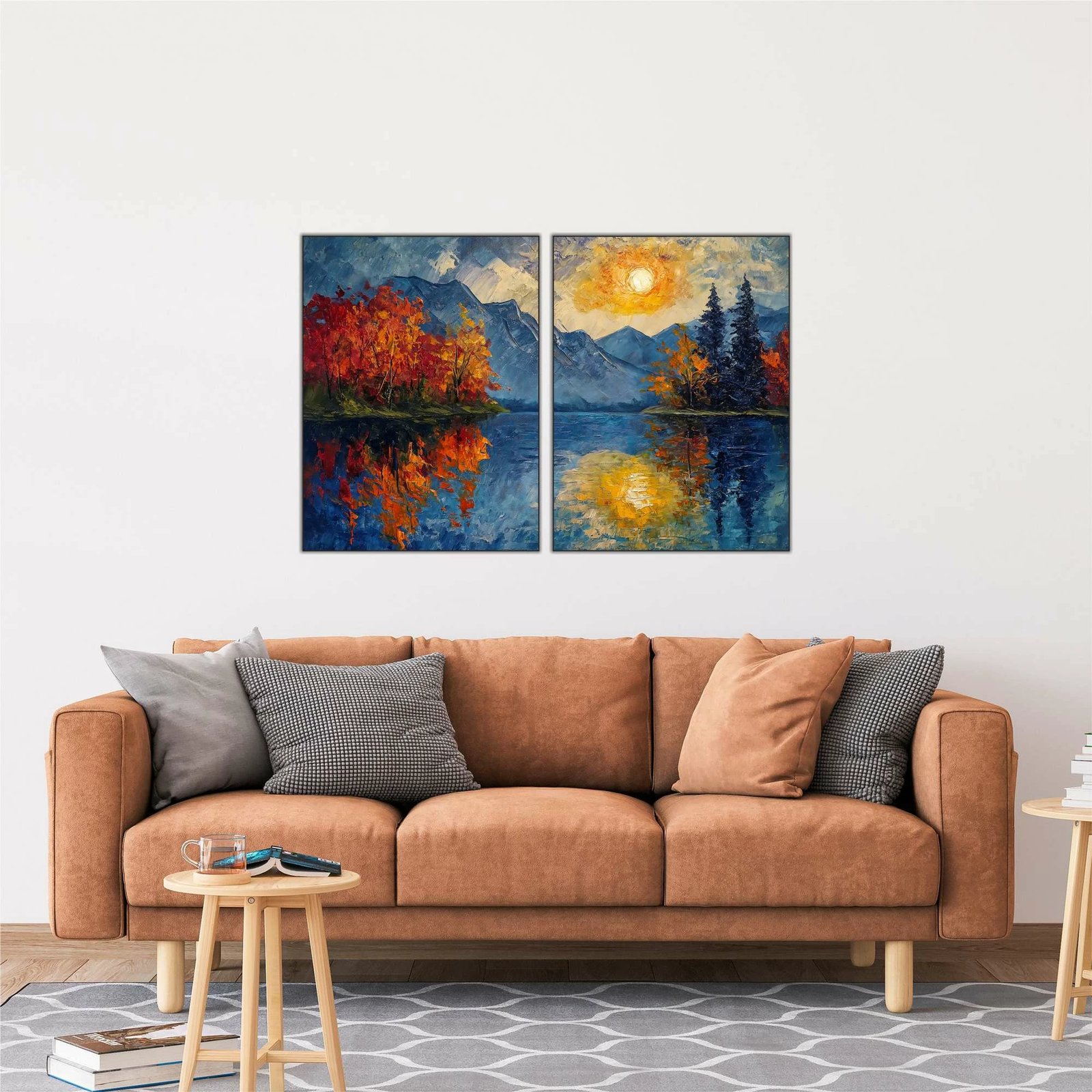 Pikturë dekorative MDF (2 copë), Wallity, shumëngjyrëshe, 40x60cm