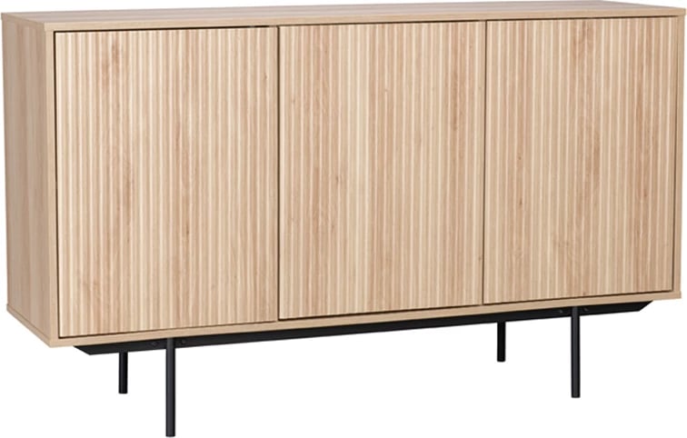 Bufe Rigote me 3 dyer, ngjyrë sonoma e zezë, 140x39x82.8 cm