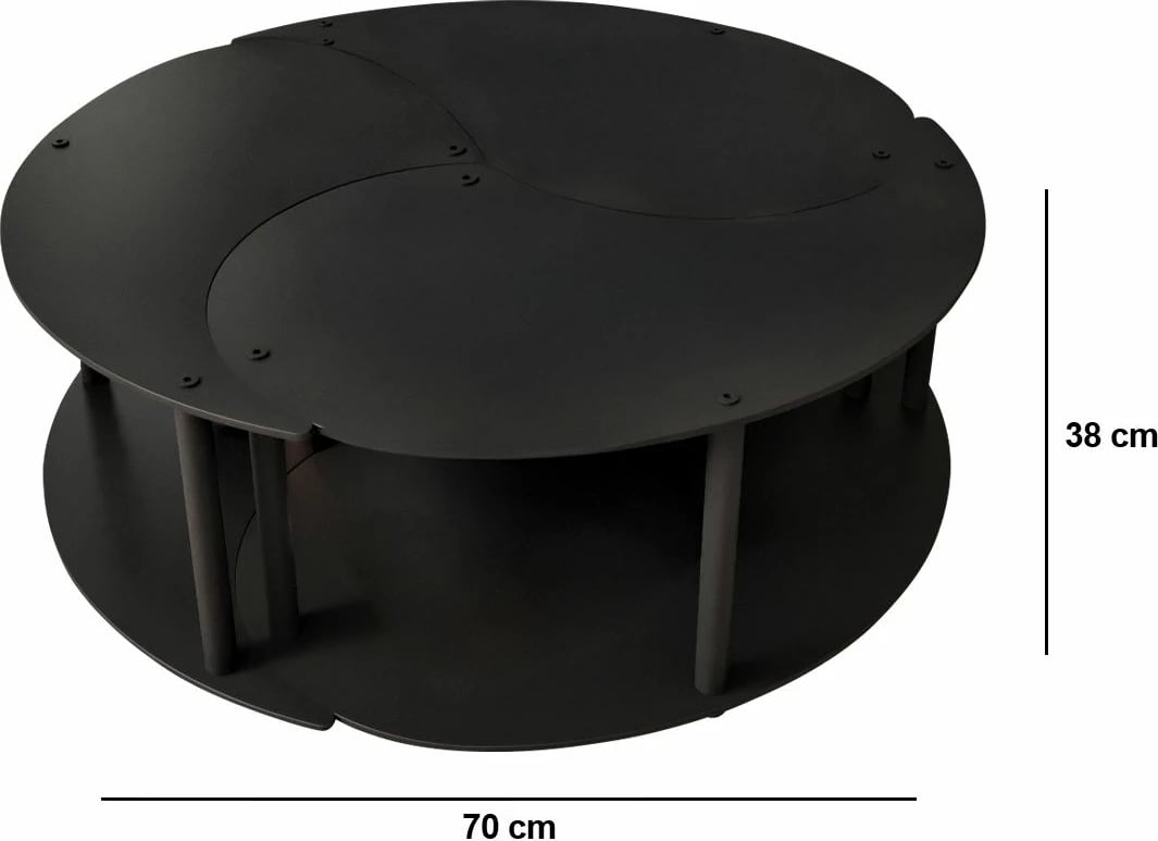 Set tavolinash kafeje Skye Decor, Yin Yang 3 copë, e zezë