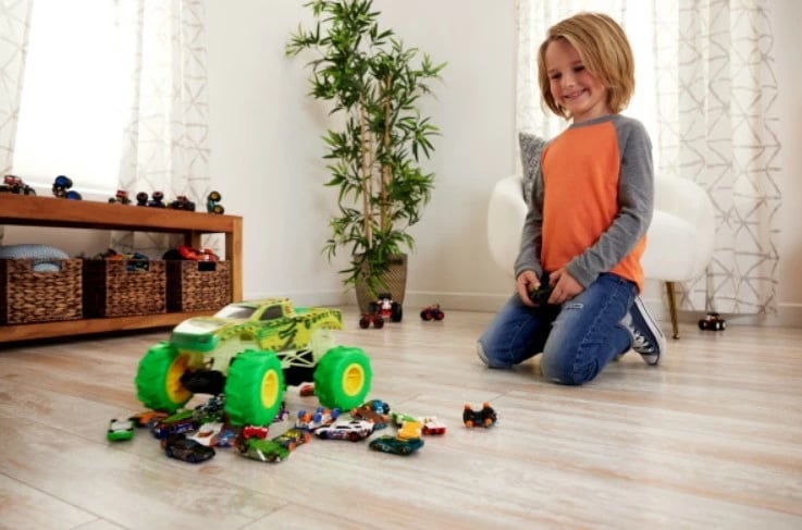 Makine lodër me telekomandë Hot Wheels Monster Trucks Gunkster, 1:15, Gjelbër/Verdhë