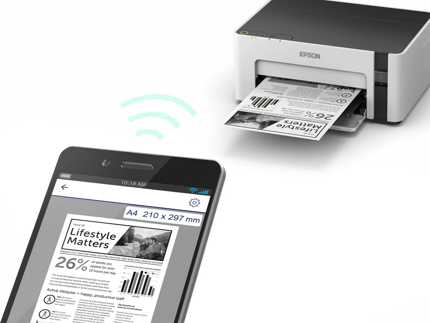 Printer Epson EcoTank M1120, Inkjet, A4, Wi-Fi, E zezë Printer Epson EcoTank M1120, Inkjet, A4, Wi-Fi, E zezë