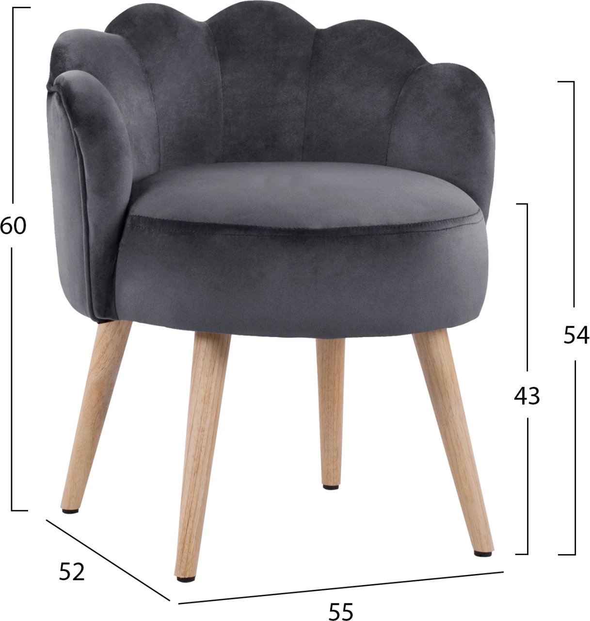 Karrige për bar Elise FH8628.01, 55x52x60cm
