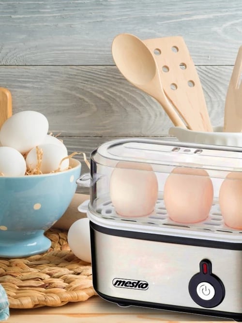 Zierëse vezësh, Mesko, MS 4485, 1-3 vezë, nivele zierjeje soft/medium/hard, 210W (350W max), mbyllje automatike, metal, argjend