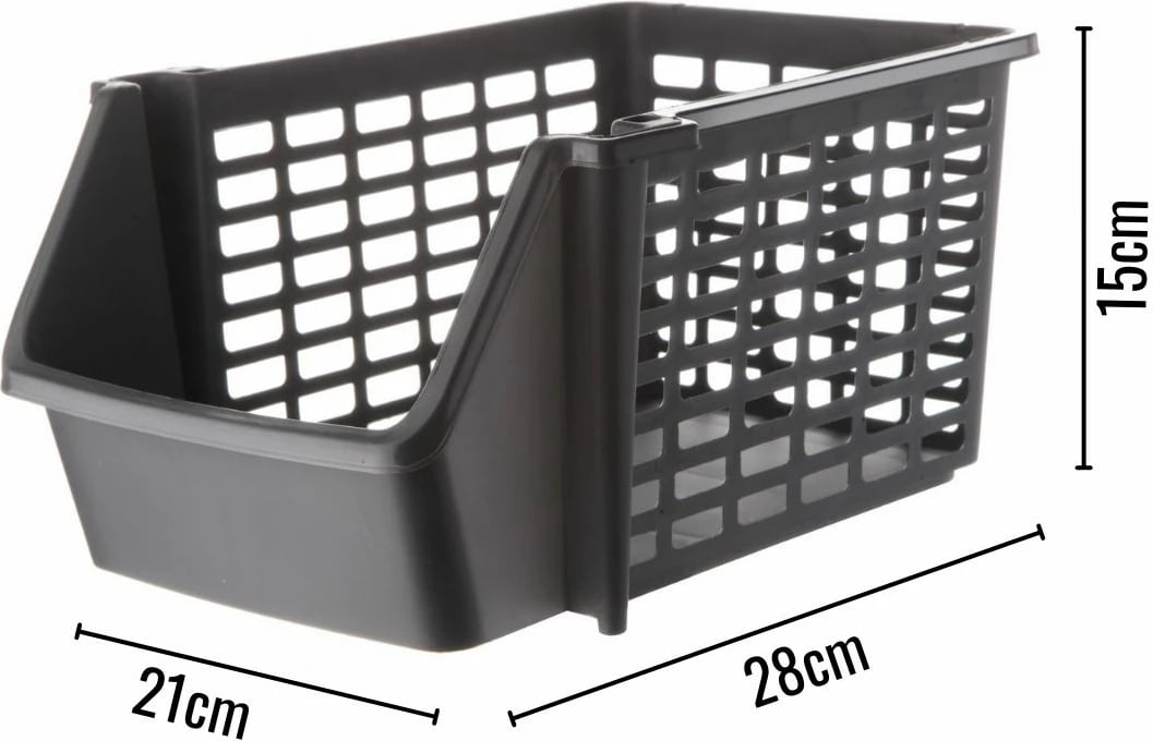 Organizer plastik, ngjyrë antracit, Aberto Design, EVYDZN-6, 21x28x15cm