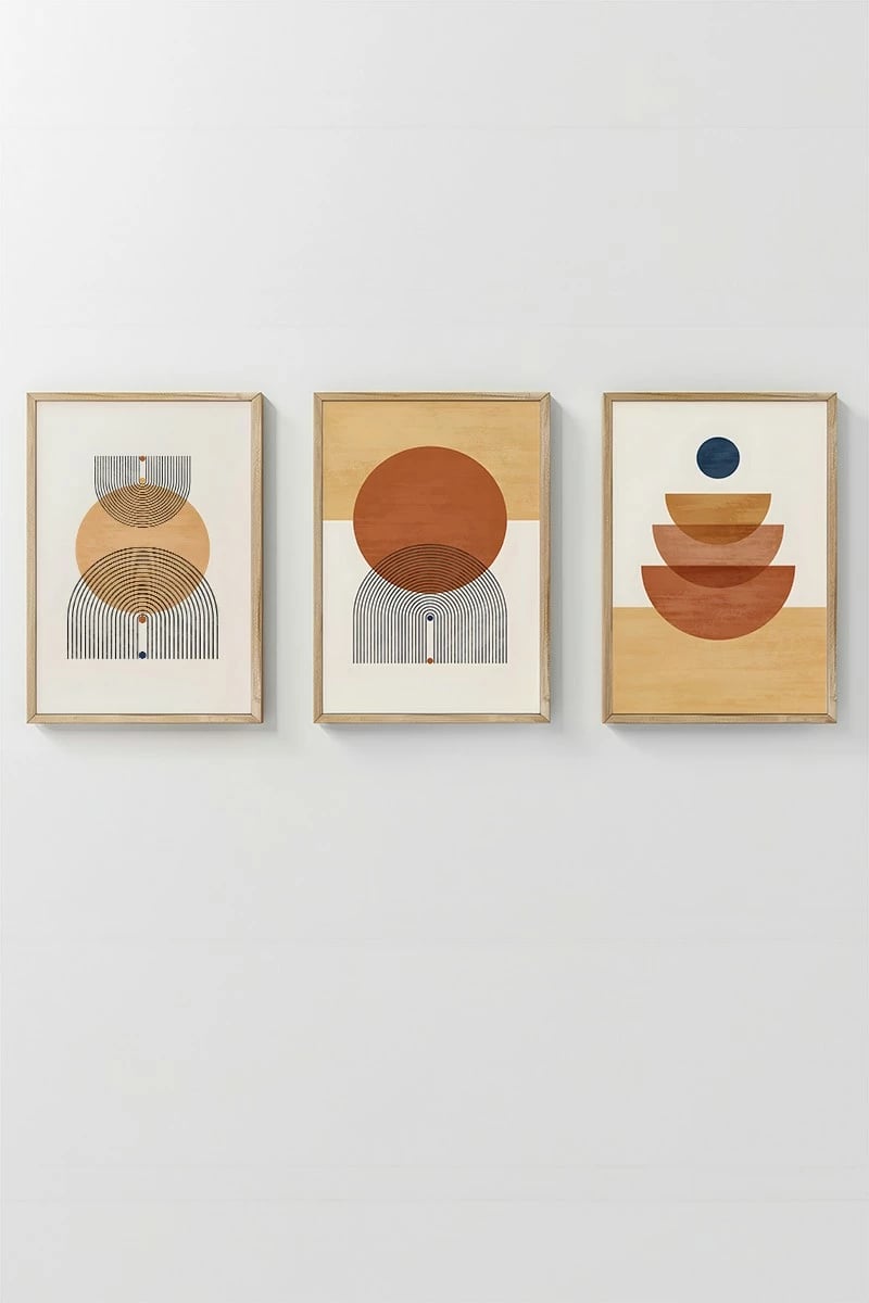 Set pikturash dekorative me kornizë, 3 pjesë, Wallity, 3Dartsohoset7