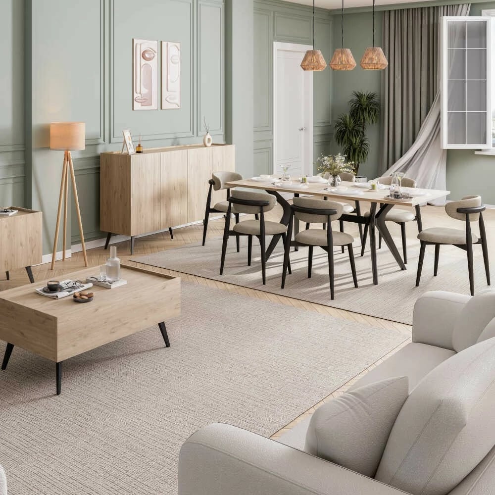 Konsolë Hanah Home, Kns-740-Ff-2, ngjyrë lisi