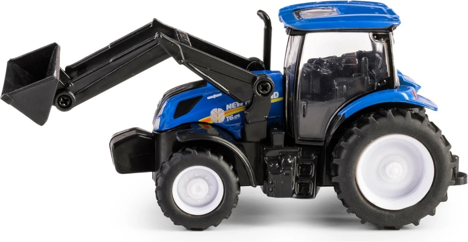 Traktor lodër Daffi New Holland T6 me rimorkio, metal dhe plastikë, Blu e Zi