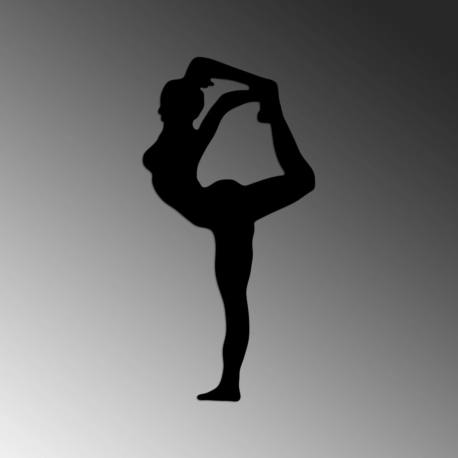 Aksesor dekorativ metalik për mur, Wallity Yoga 18, ngjyrë e zezë, 30x60cm