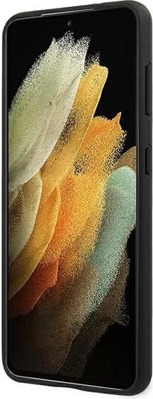 Mbështjellës Ferrari Off Track për Samsung Galaxy S21, lëkurë natyrale, i zi