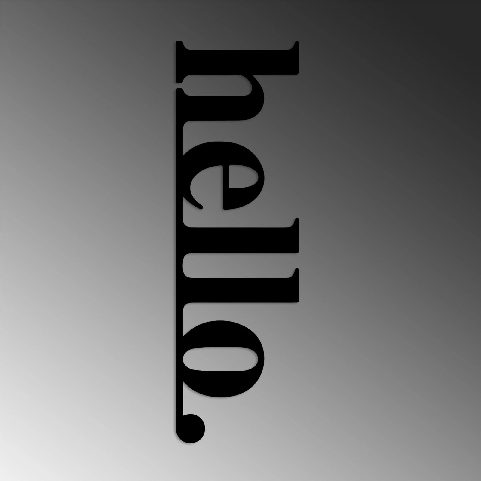 Aksesor dekorativ metalik për mur, Wallity Hello-5, ngjyrë e zezë, 30x99cm