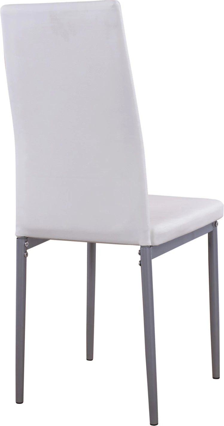 Karrige metalike Lady FH0037.11, kornizë metalike e bardhë PU K/D, 40x48x95 cm, set prej 4 copash