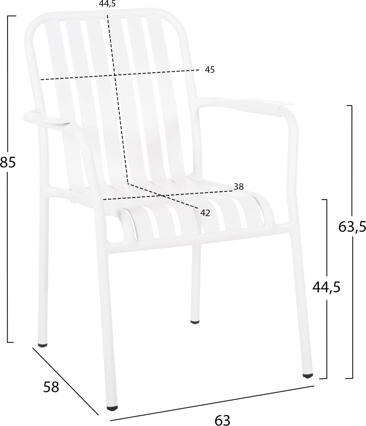 Karrige alumini RACHEL, e bardhë, FH6088.02, 63x58x85Hcm