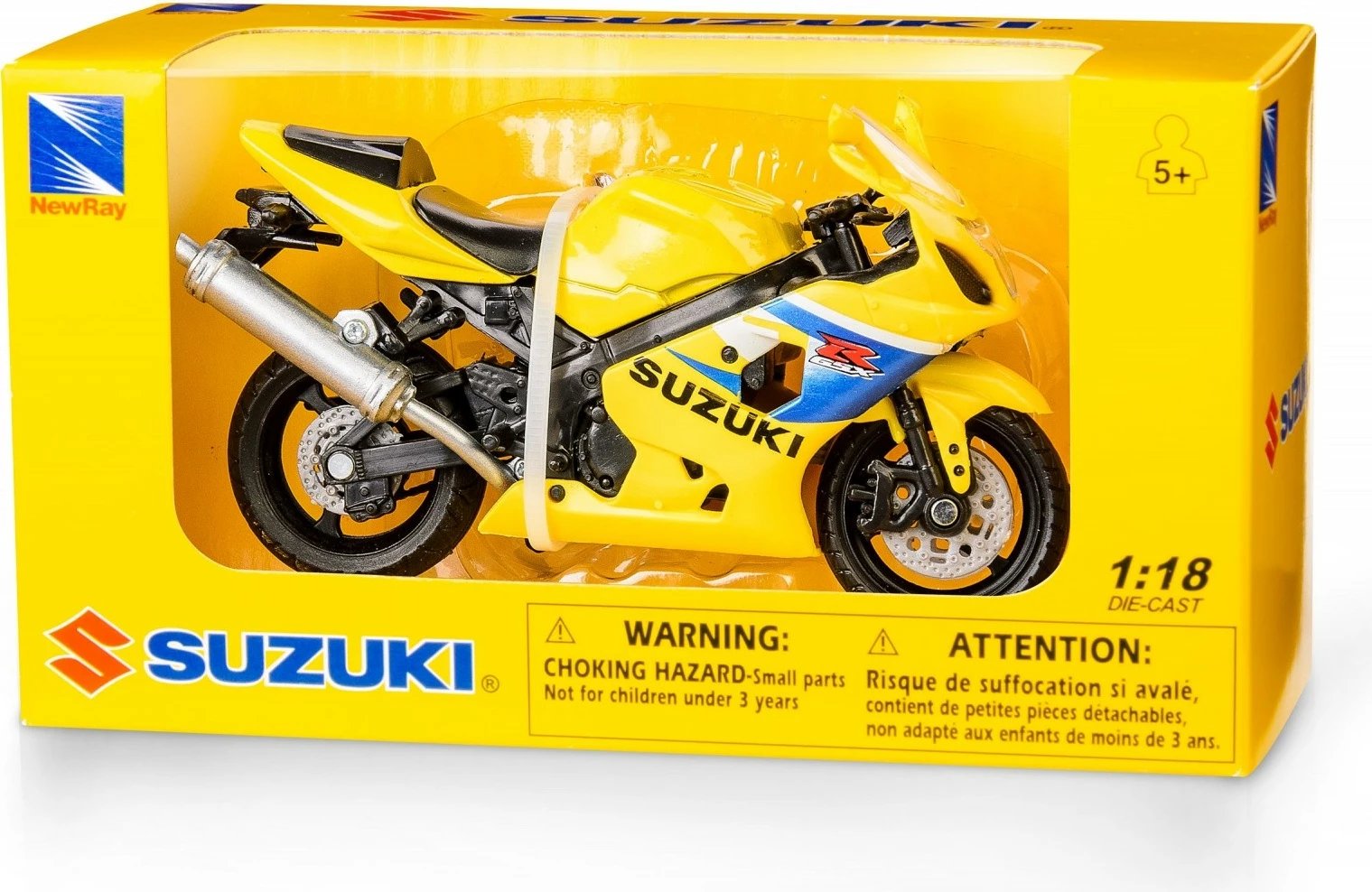 Lodër motor Suzuki GSX R600 Daffi 1:18, e verdhë