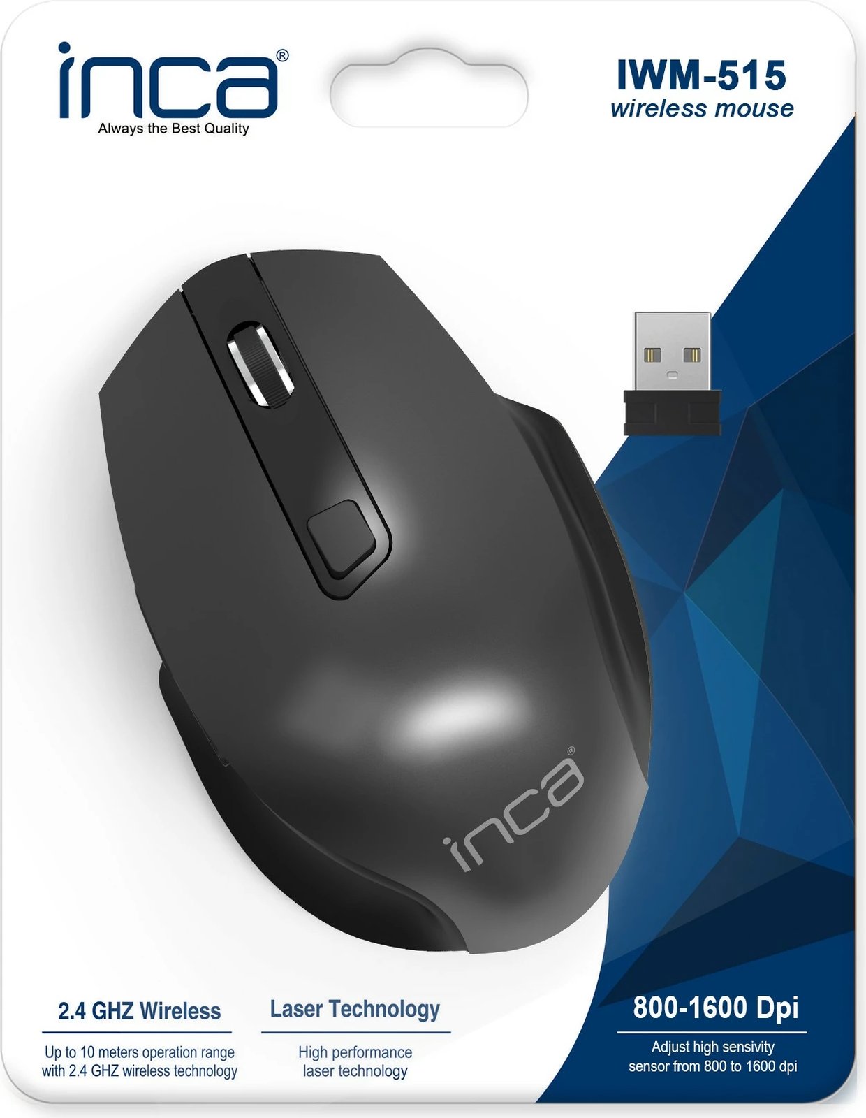 Maus wireless Inca IWM-515, 1600 DPI, laser, i zi