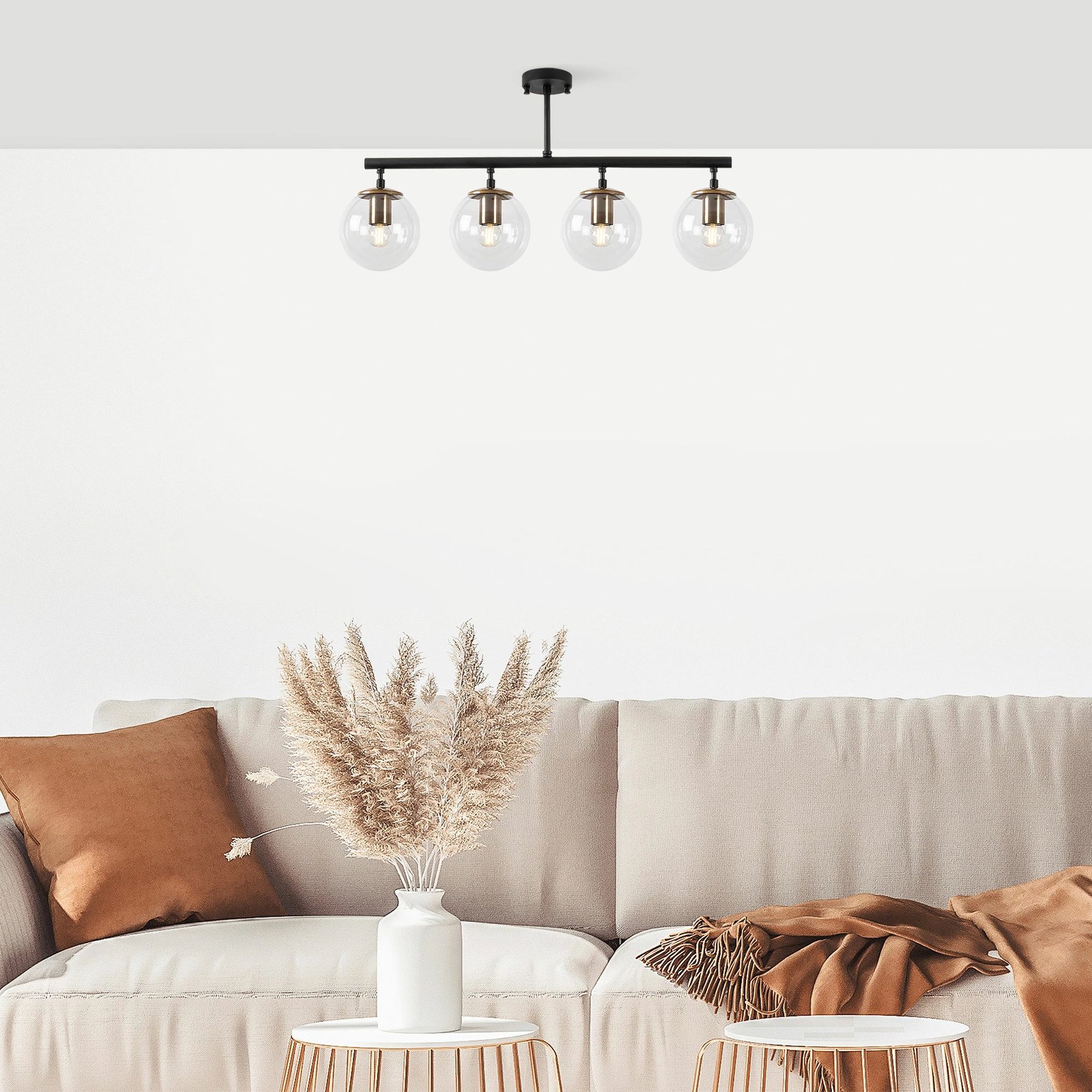 Llambë tavani Opviq Fazli - 10431, ngjyrë e zezë dhe antike, 4 copa