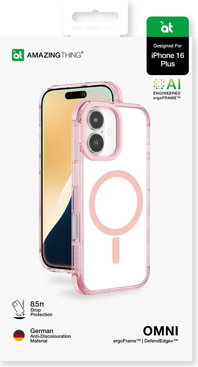 Mbështjellës AmazingThing Omni Mag Case për iPhone 16 Plus, rozë e errët