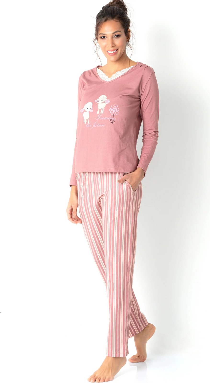 Set pizhamash për gra, Jumeon, 002-000669, ngjyrë e kuqe tjegulle