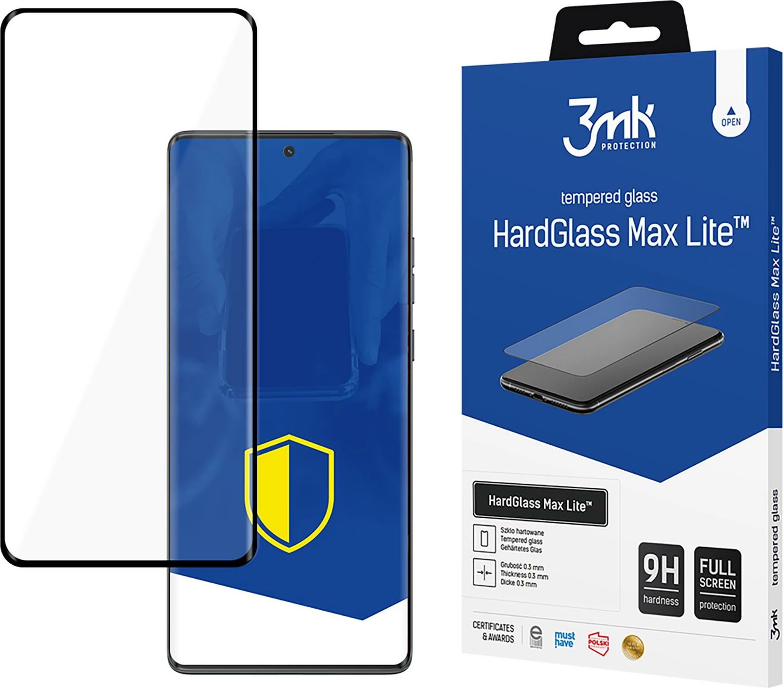 Xham i temperuar 3mk HardGlass Max Lite për Motorola Moto G85, Zi