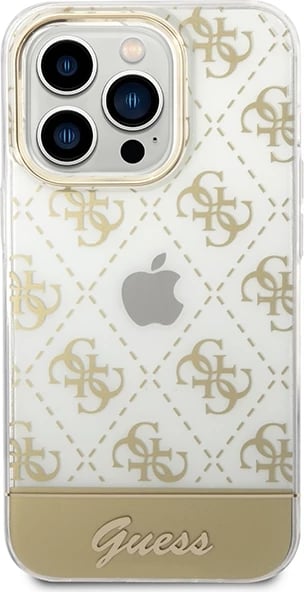 Mbështjellës Guess 4G Pattern Script për iPhone 14 Pro Max 6.7", Gold